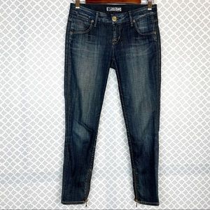 EUC Hudson Jeans Dark Wash Low Ankle Zip Crop Skinny Jeans